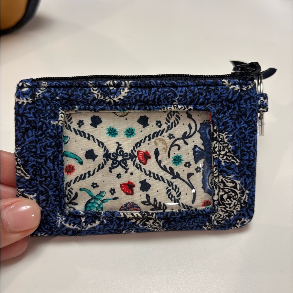 Vera Bradley Blue and Black Nautical Key & Card Holder